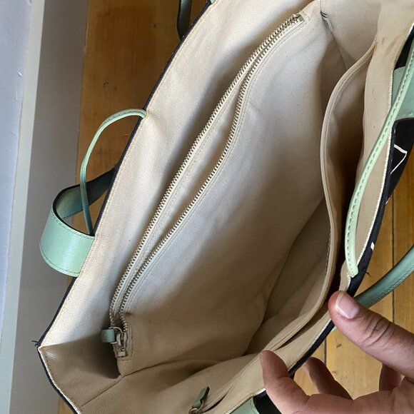 Vintage Kate Spade Canvas Tote with Leather Straps - Picture 7 of 9